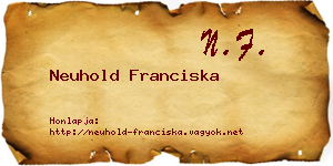 Neuhold Franciska névjegykártya